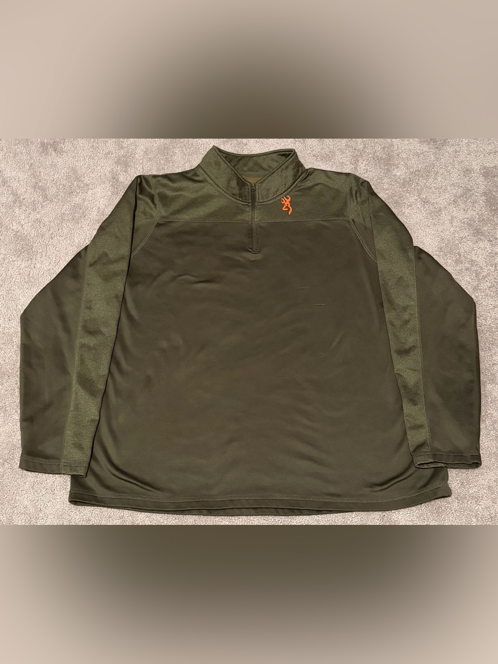 Browning Fleece Pullover Mens 3XL Green 1/4 Zip Mock Neck Hunting Sweatshirt